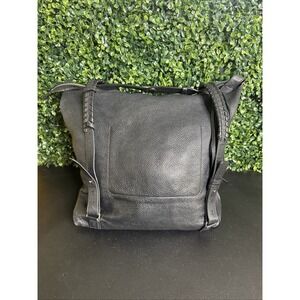 AllSaints Kita convertible backpack shoulder bag  black pebbled leather